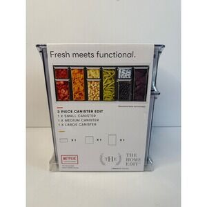 The Home Edit 3 Piece Canister Edit Clear Stackable Airtight Food Storage Set